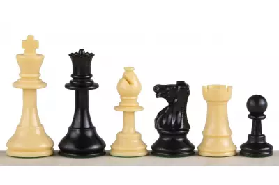 Figure per scacchi Club Staunton n. 6, crema/nero (re 96 mm)